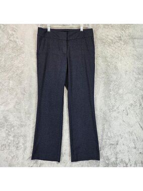 Ann Taylor Dress Pants Womens 4P Navy Blue Twill Straight Leg Stretch Work